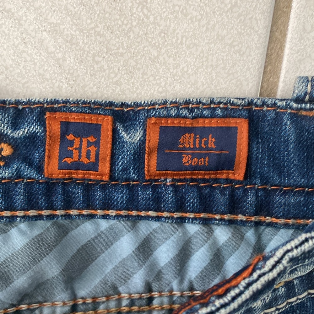 Vintage men’s Rock Revival denim Mick boot cut jeans size 36x30 - Picture 9 of 15